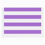 Horizontal Stripes - White and Lavender Violet Large Glasses Cloth