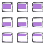 Horizontal Stripes - White and Lavender Violet Mega Link Italian Charm (9 pack)