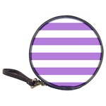 Horizontal Stripes - White and Lavender Violet Classic 20-CD Wallet