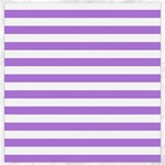 Horizontal Stripes - White and Lavender Violet Canvas 16  x 16 