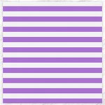 Horizontal Stripes - White and Lavender Violet Canvas 20  x 20 
