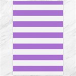 Horizontal Stripes - White and Lavender Violet Canvas 20  x 30 