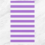 Horizontal Stripes - White and Lavender Violet Canvas 40  x 72 