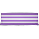 Horizontal Stripes - White and Lavender Violet Body Pillow Case (Dakimakura) (One Side)
