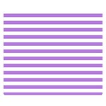 Horizontal Stripes - White and Lavender Violet Double Sided Flano Blanket (Small)