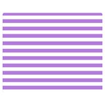 Horizontal Stripes - White and Lavender Violet Double Sided Flano Blanket (Medium)