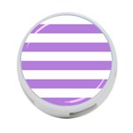 Horizontal Stripes - White and Lavender Violet 4-Port USB Hub (Two Sides)