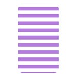 Horizontal Stripes - White and Lavender Violet Memory Card Reader (Rectangular)