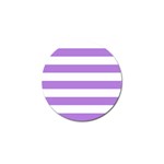 Horizontal Stripes - White and Lavender Violet Golf Ball Marker (4 pack)