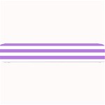 Horizontal Stripes - White and Lavender Violet Small Bar Mat