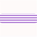 Horizontal Stripes - White and Lavender Violet Medium Bar Mat