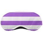 Horizontal Stripes - White and Lavender Violet Sleeping Mask