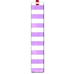 Horizontal Stripes - White and Lavender Violet Large Book Mark