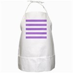 Horizontal Stripes - White and Lavender Violet BBQ Apron