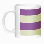 Horizontal Stripes - White and Lavender Violet Night Luminous Mug