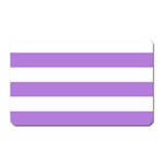 Horizontal Stripes - White and Lavender Violet Magnet (Rectangular)
