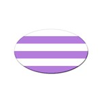 Horizontal Stripes - White and Lavender Violet Sticker Oval (10 pack)
