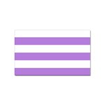 Horizontal Stripes - White and Lavender Violet Sticker (Rectangular)