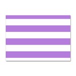 Horizontal Stripes - White and Lavender Violet Sticker A4 (10 pack)