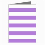 Horizontal Stripes - White and Lavender Violet Greeting Card