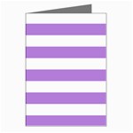 Horizontal Stripes - White and Lavender Violet Greeting Cards (Pkg of 8)