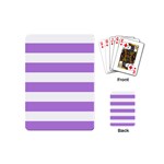 Horizontal Stripes - White and Lavender Violet Playing Cards (Mini)