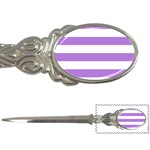 Horizontal Stripes - White and Lavender Violet Letter Opener