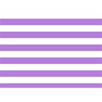 Horizontal Stripes - White and Lavender Violet Birthday Cake 3D Greeting Card (7x5)