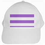 Horizontal Stripes - White and Lavender Violet White Cap