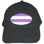 Horizontal Stripes - White and Lavender Violet Black Cap