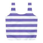 Horizontal Stripes - White and Ube Violet Full Print Recycle Bag (L)