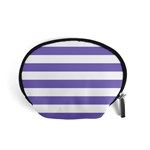 Horizontal Stripes - White and Ube Violet Accessory Pouch (Small)