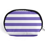 Horizontal Stripes - White and Ube Violet Accessory Pouch (Medium)