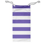 Horizontal Stripes - White and Ube Violet Jewelry Bag