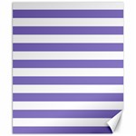 Horizontal Stripes - White and Ube Violet Canvas 8  x 10 