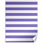Horizontal Stripes - White and Ube Violet Canvas 12  x 16 