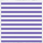 Horizontal Stripes - White and Ube Violet Canvas 16  x 16 