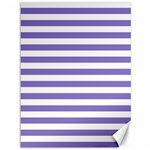 Horizontal Stripes - White and Ube Violet Canvas 36  x 48 