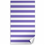 Horizontal Stripes - White and Ube Violet Canvas 40  x 72 