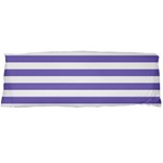 Horizontal Stripes - White and Ube Violet Body Pillow Case (Dakimakura) (One Side)