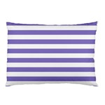 Horizontal Stripes - White and Ube Violet Pillow Case (Two Sides)