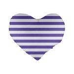 Horizontal Stripes - White and Ube Violet Standard 16  Premium Heart Shape Cushion
