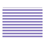 Horizontal Stripes - White and Ube Violet Double Sided Flano Blanket (Mini)
