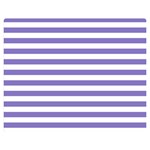 Horizontal Stripes - White and Ube Violet Double Sided Flano Blanket (Medium)