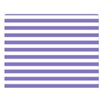 Horizontal Stripes - White and Ube Violet Double Sided Flano Blanket (Large)