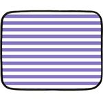 Horizontal Stripes - White and Ube Violet Fleece Blanket (Mini)