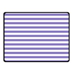 Horizontal Stripes - White and Ube Violet Double Sided Fleece Blanket (Small) (Two Sides)