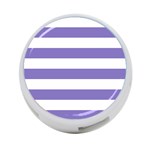 Horizontal Stripes - White and Ube Violet 4-Port USB Hub (Two Sides)