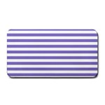Horizontal Stripes - White and Ube Violet Medium Bar Mat