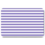 Horizontal Stripes - White and Ube Violet Large Doormat